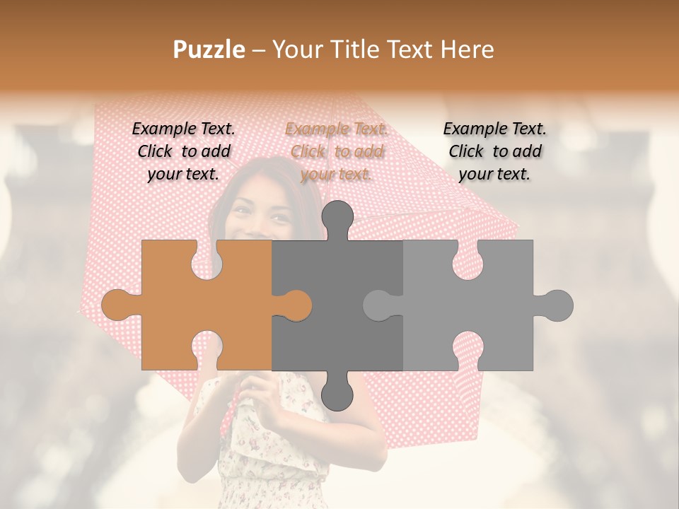 Brunette Girl Paris PowerPoint Template