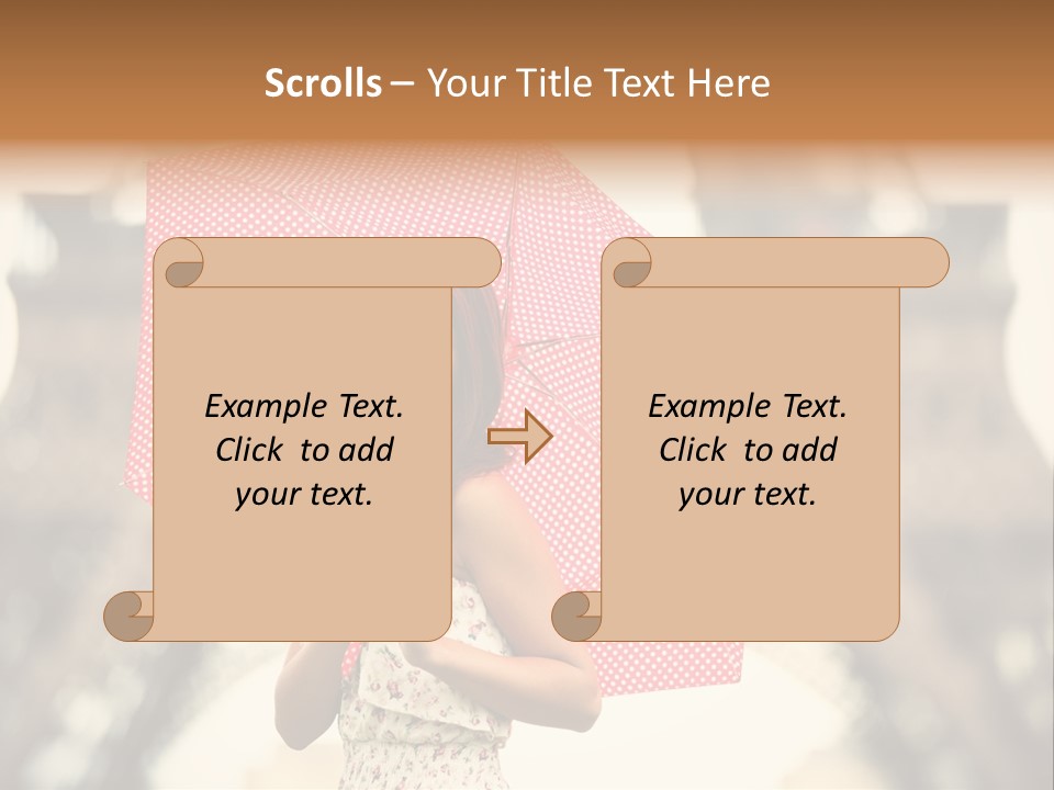 Brunette Girl Paris PowerPoint Template