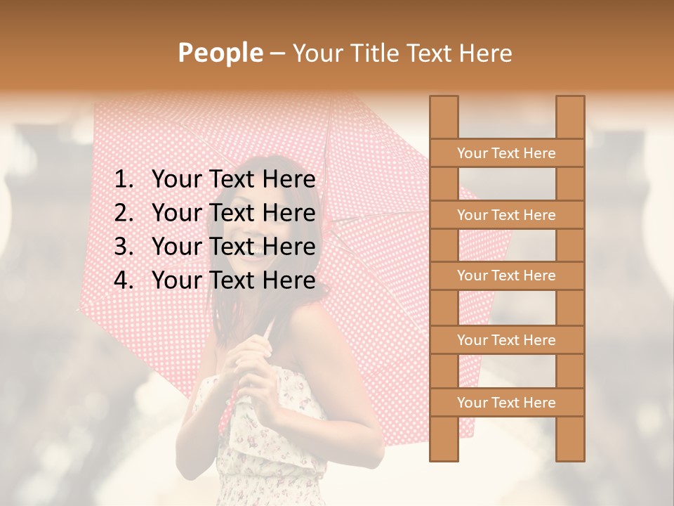 Brunette Girl Paris PowerPoint Template