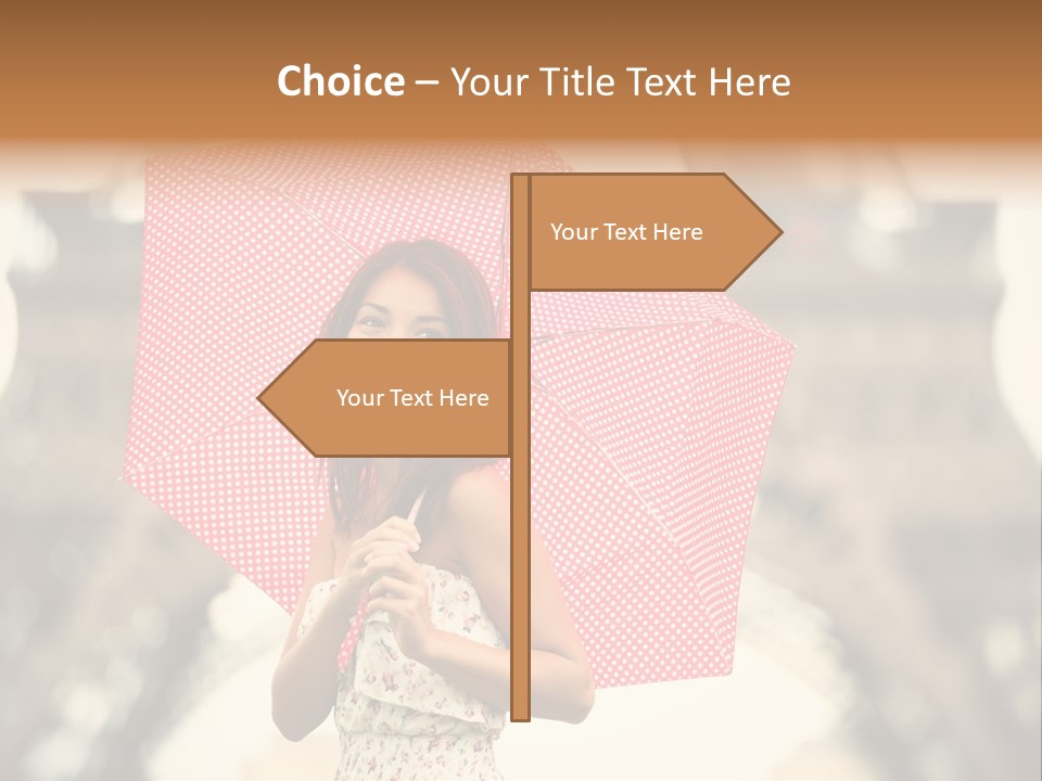 Brunette Girl Paris PowerPoint Template