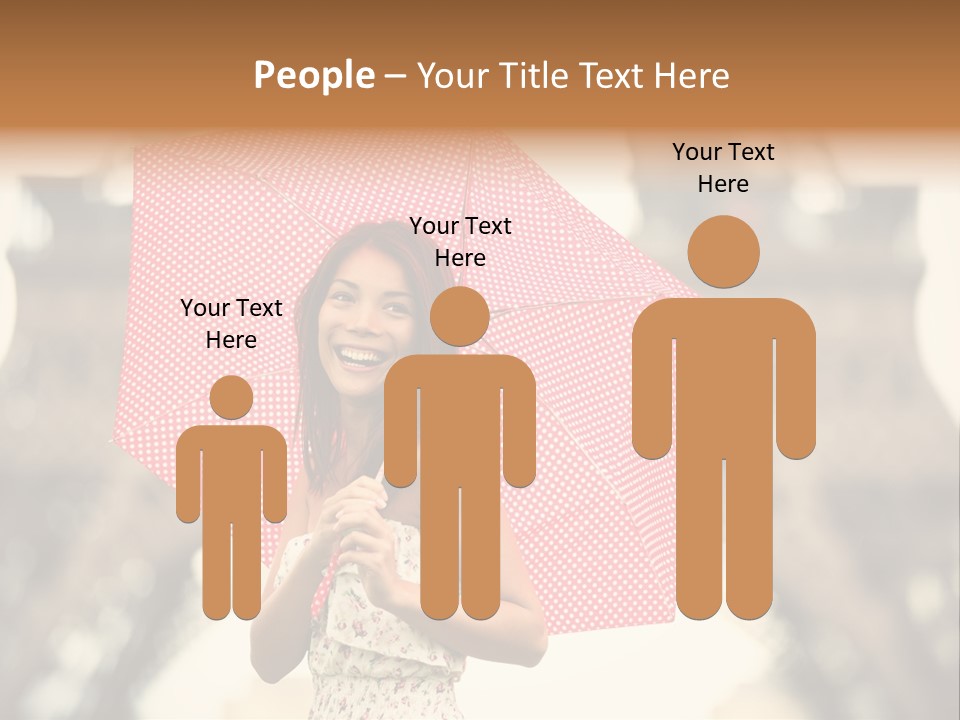 Brunette Girl Paris PowerPoint Template