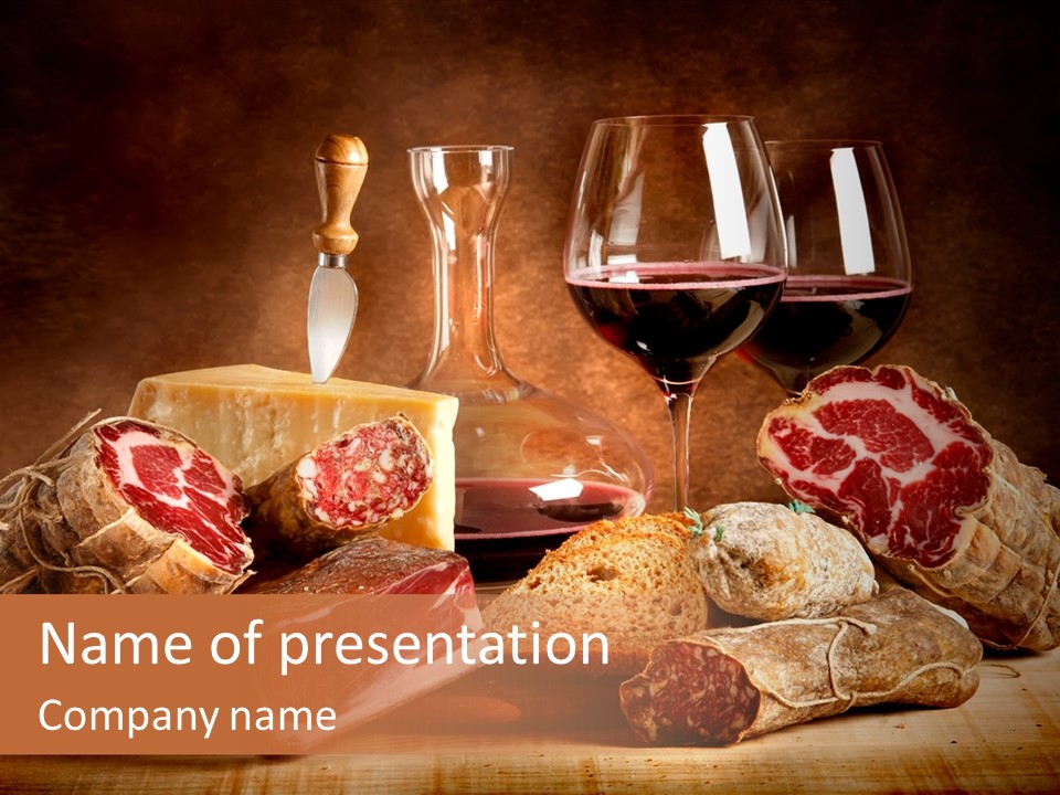 Alimento Salsiccia Grana PowerPoint Template