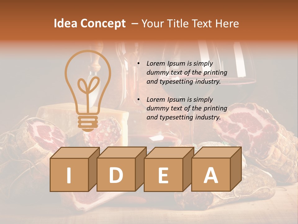 Alimento Salsiccia Grana PowerPoint Template