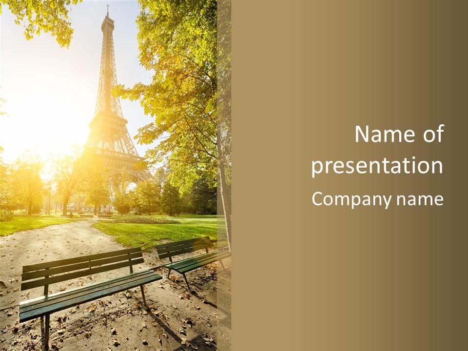 Herbe Tourisme Tour Eiffel PowerPoint Template