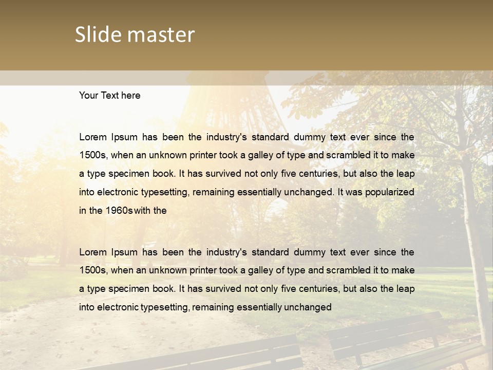 Herbe Tourisme Tour Eiffel PowerPoint Template