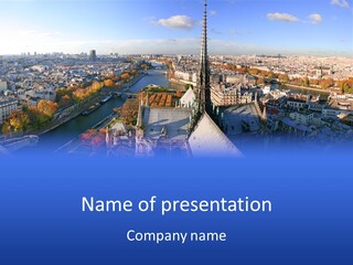 Seine Toits Eglise PowerPoint Template