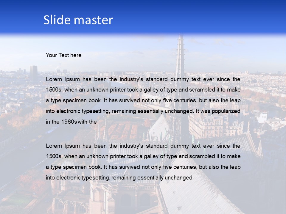 Seine Toits Eglise PowerPoint Template