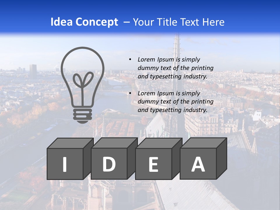 Seine Toits Eglise PowerPoint Template