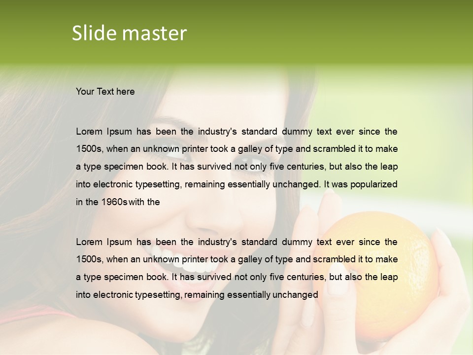 Caucasian One Portrait PowerPoint Template