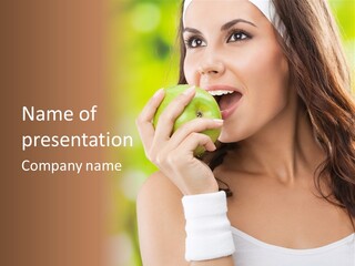 Smiling Healthy Female PowerPoint Template