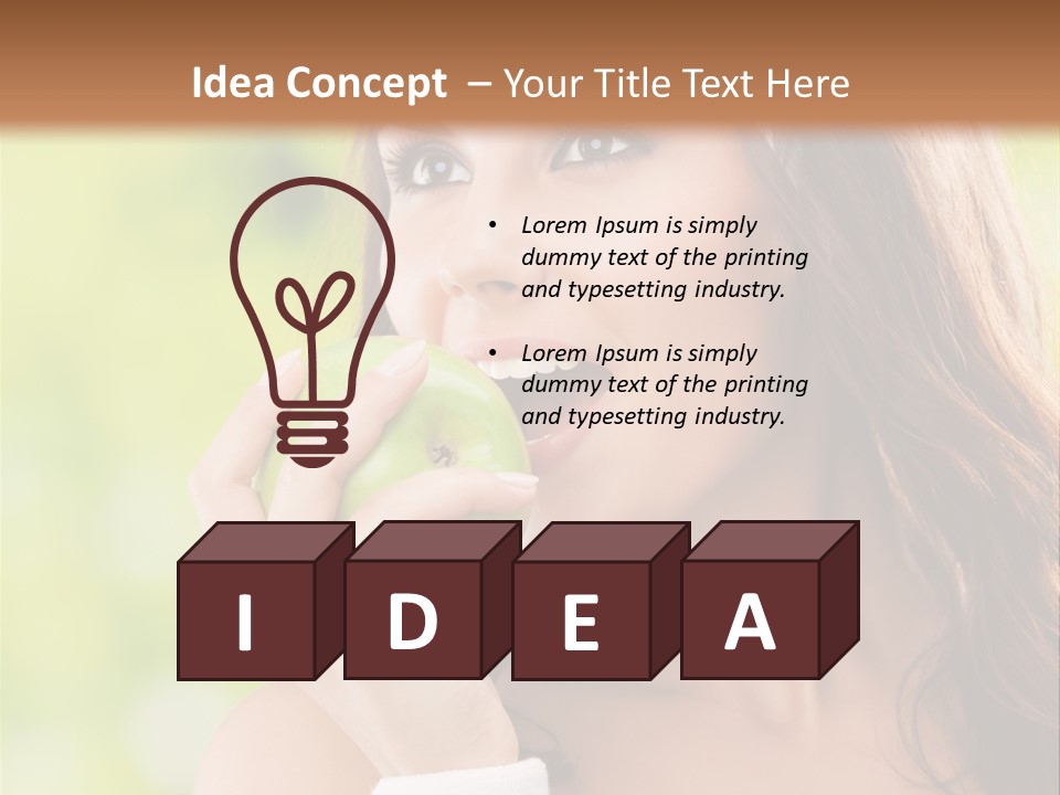 Smiling Healthy Female PowerPoint Template