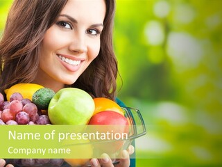 Vegetarian Looking At Camera Copyspace PowerPoint Template