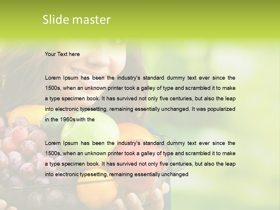 Vegetarian Looking At Camera Copyspace PowerPoint Template