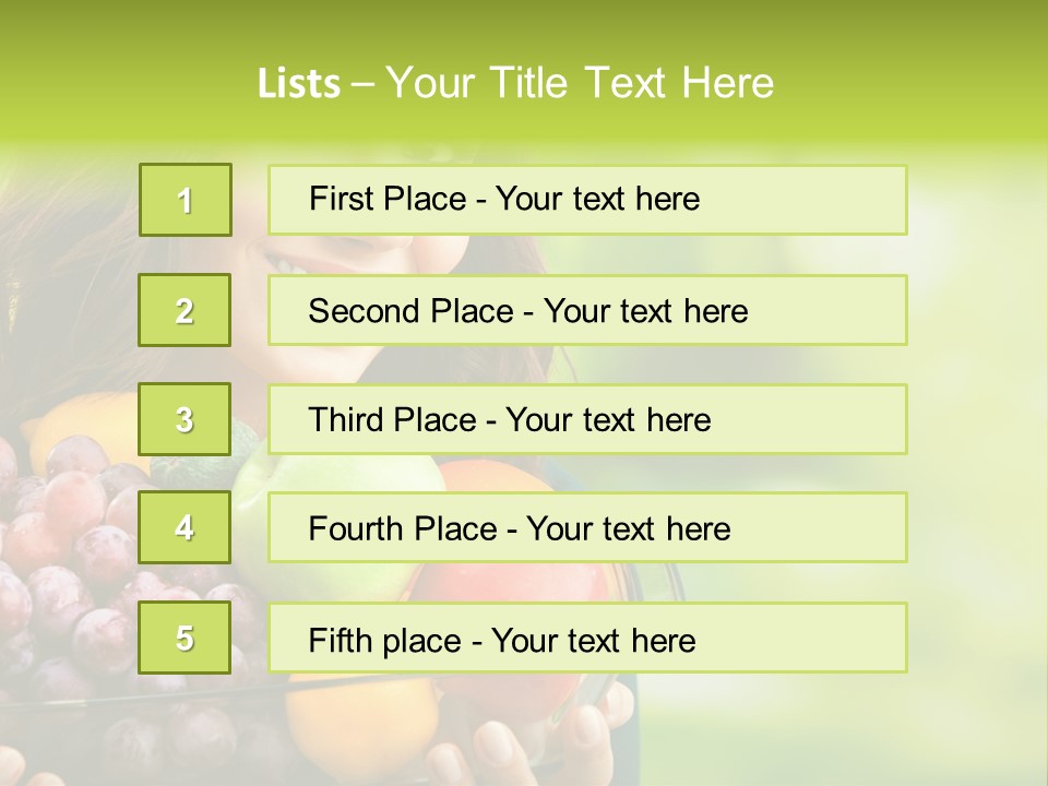 Vegetarian Looking At Camera Copyspace PowerPoint Template