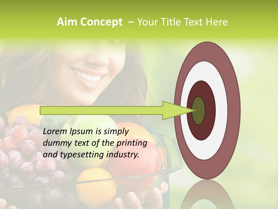 Vegetarian Looking At Camera Copyspace PowerPoint Template