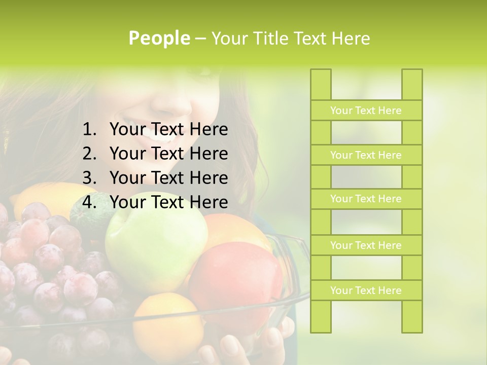 Vegetarian Looking At Camera Copyspace PowerPoint Template