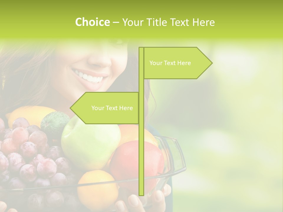 Vegetarian Looking At Camera Copyspace PowerPoint Template