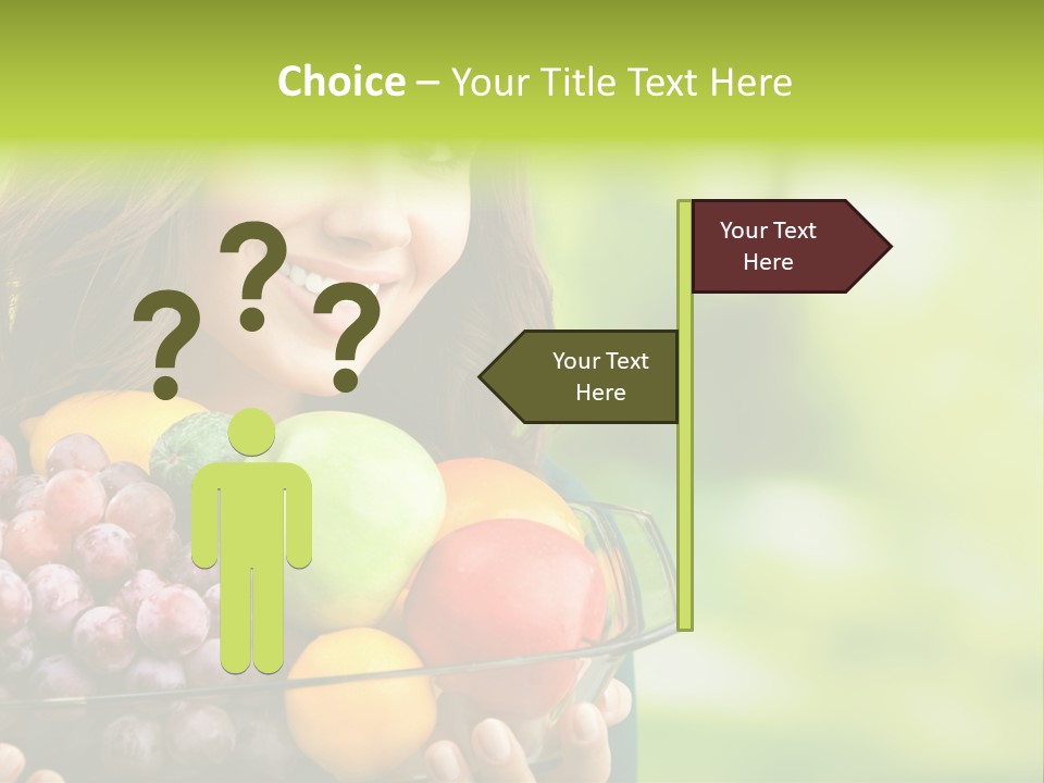 Vegetarian Looking At Camera Copyspace PowerPoint Template