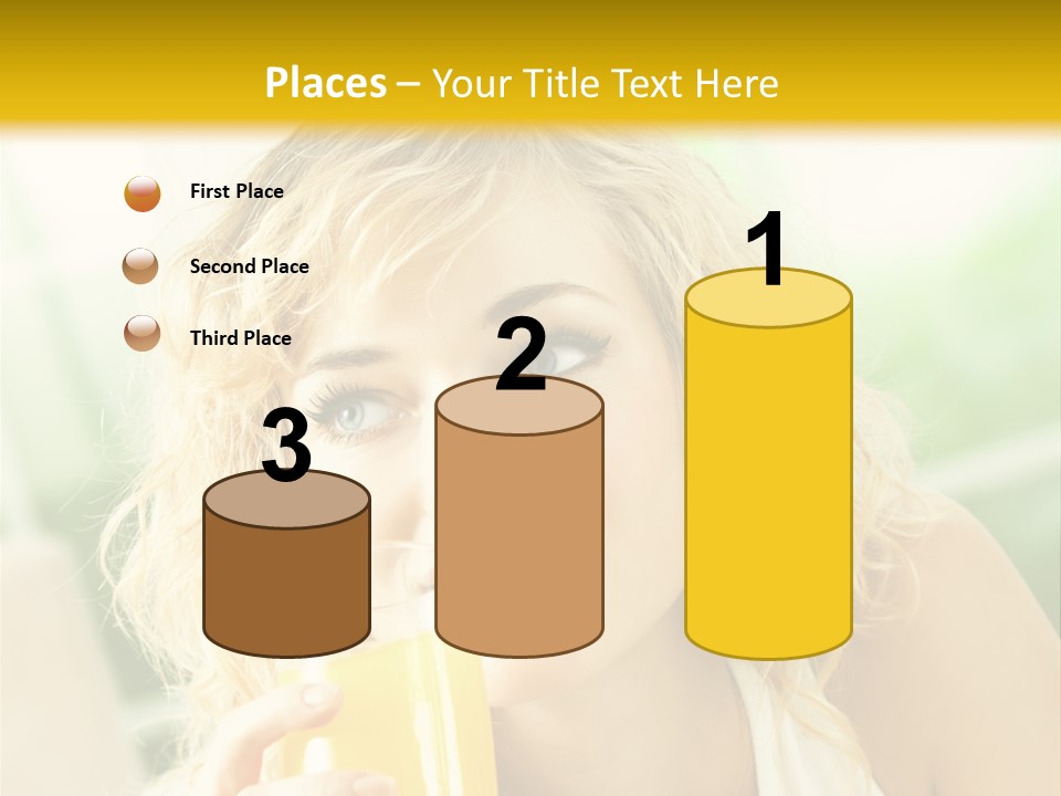 Successful Only Female Smiling PowerPoint Template