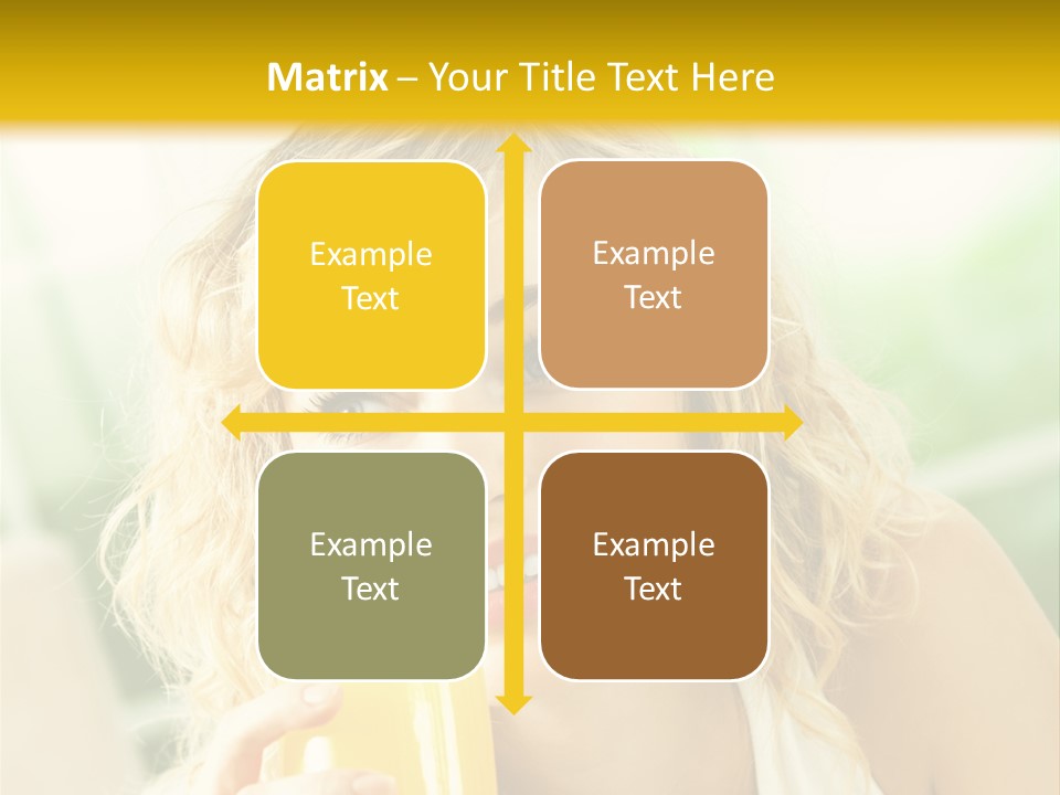 Successful Only Female Smiling PowerPoint Template