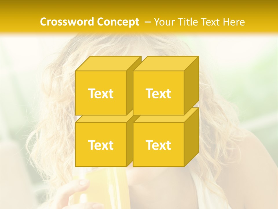 Successful Only Female Smiling PowerPoint Template