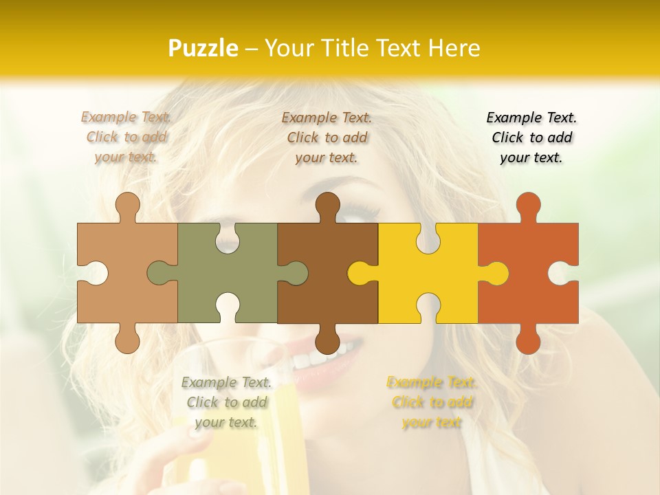 Successful Only Female Smiling PowerPoint Template