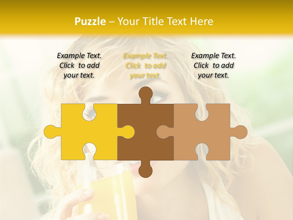 Successful Only Female Smiling PowerPoint Template