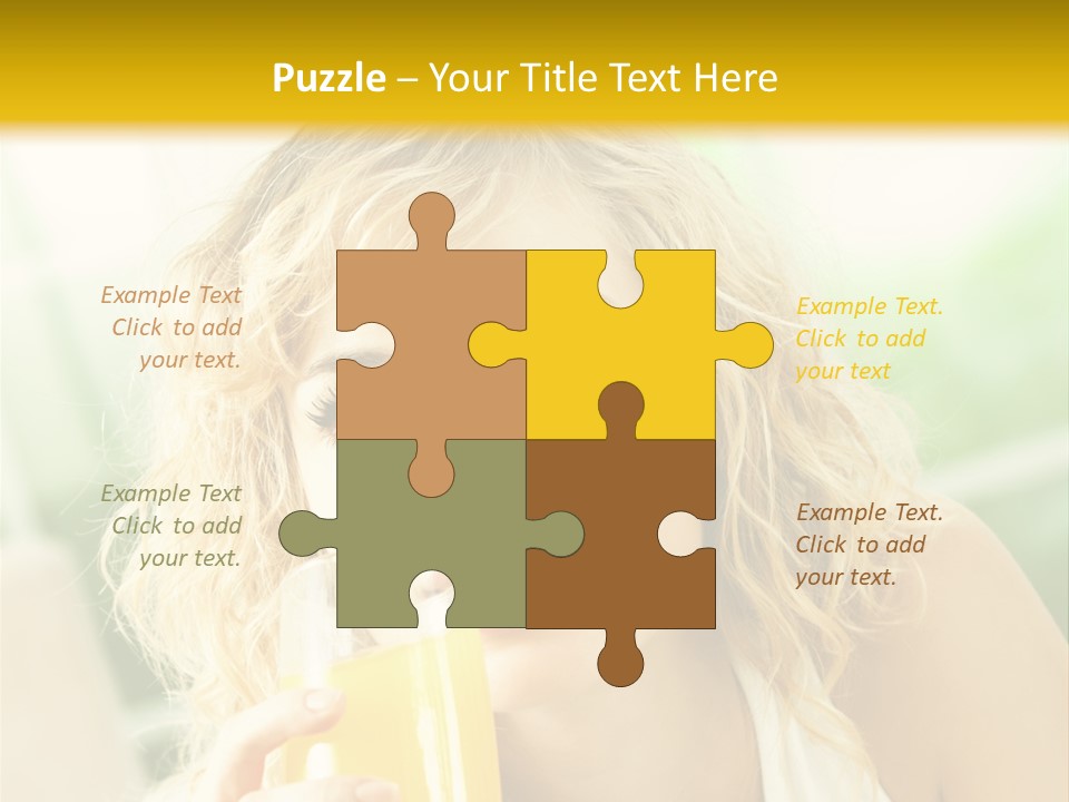 Successful Only Female Smiling PowerPoint Template