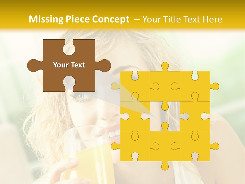 Successful Only Female Smiling PowerPoint Template