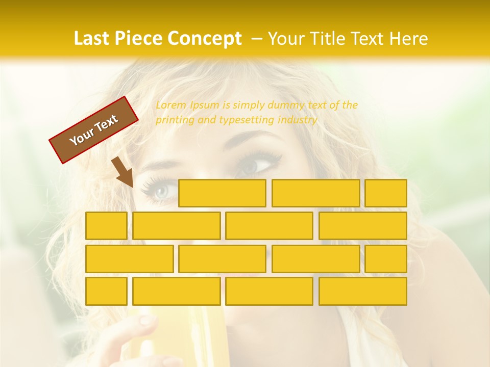 Successful Only Female Smiling PowerPoint Template