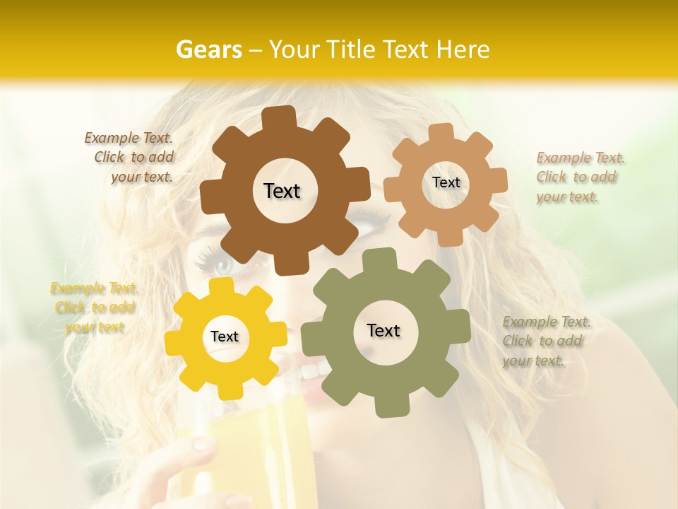 Successful Only Female Smiling PowerPoint Template