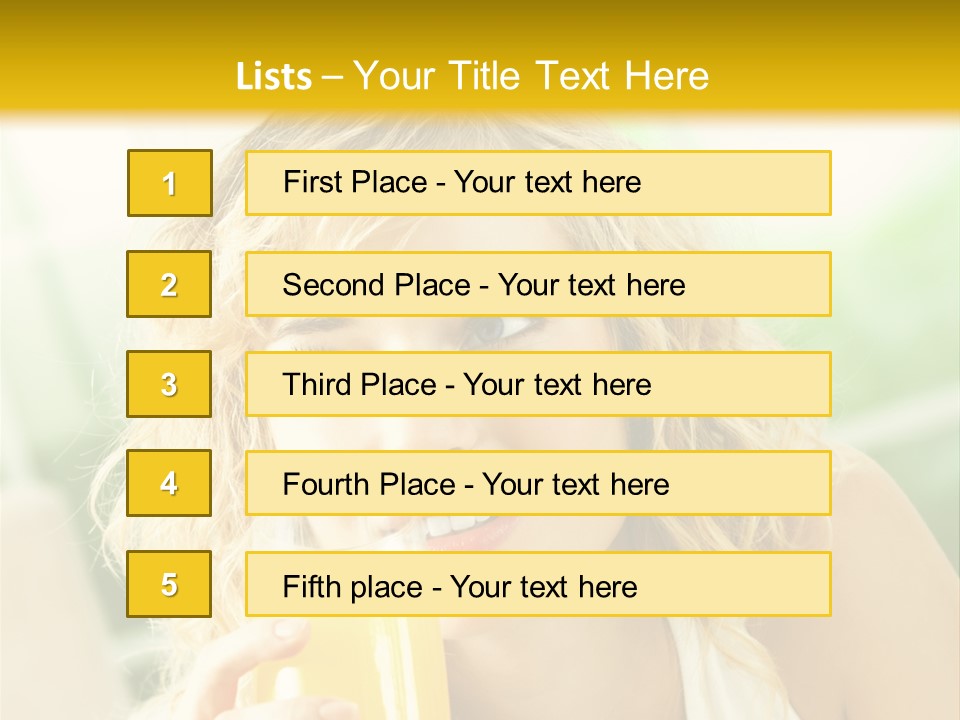 Successful Only Female Smiling PowerPoint Template