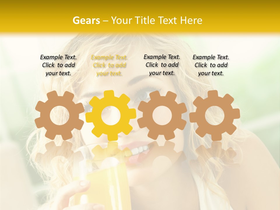 Successful Only Female Smiling PowerPoint Template