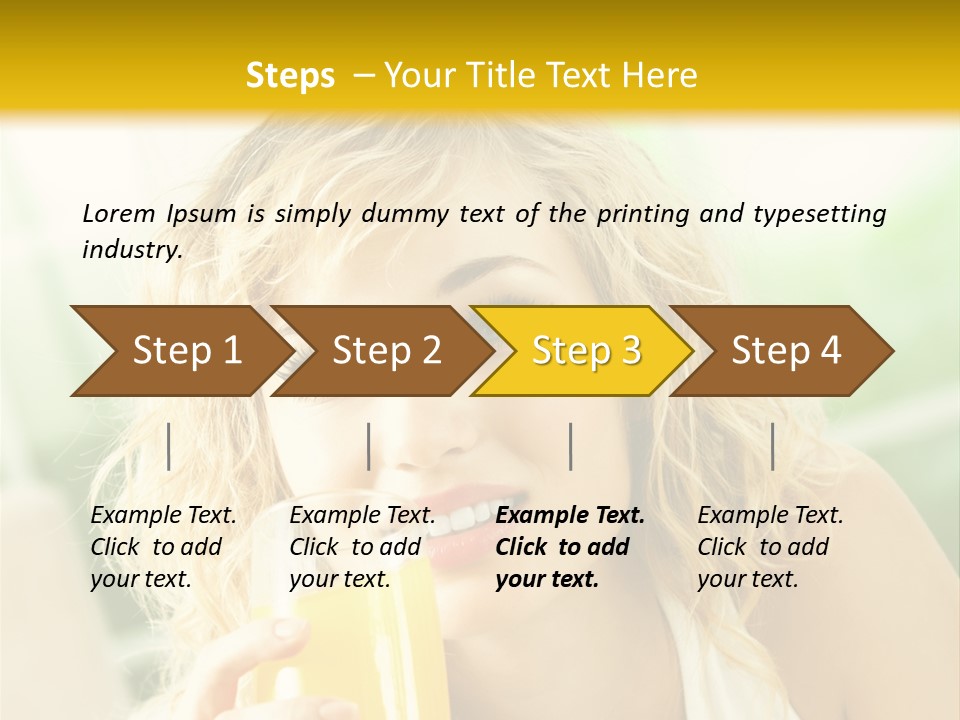 Successful Only Female Smiling PowerPoint Template