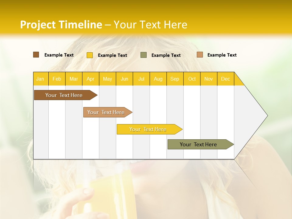 Successful Only Female Smiling PowerPoint Template