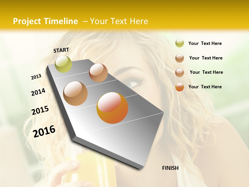 Successful Only Female Smiling PowerPoint Template