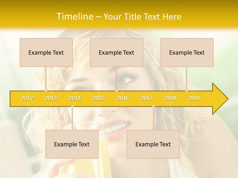 Successful Only Female Smiling PowerPoint Template