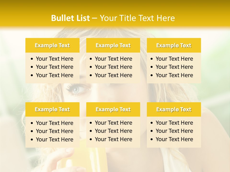 Successful Only Female Smiling PowerPoint Template
