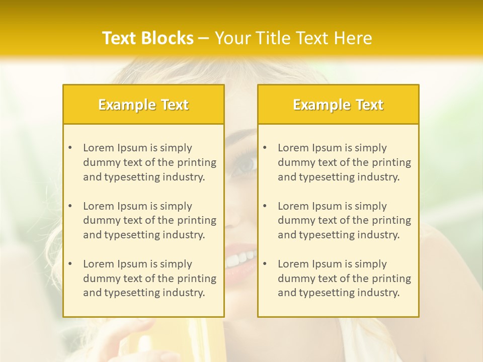 Successful Only Female Smiling PowerPoint Template