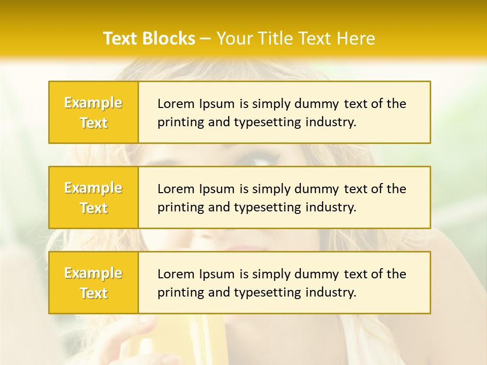 Successful Only Female Smiling PowerPoint Template