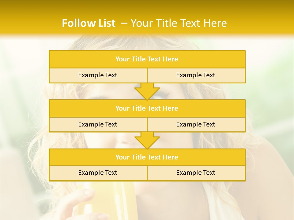 Successful Only Female Smiling PowerPoint Template