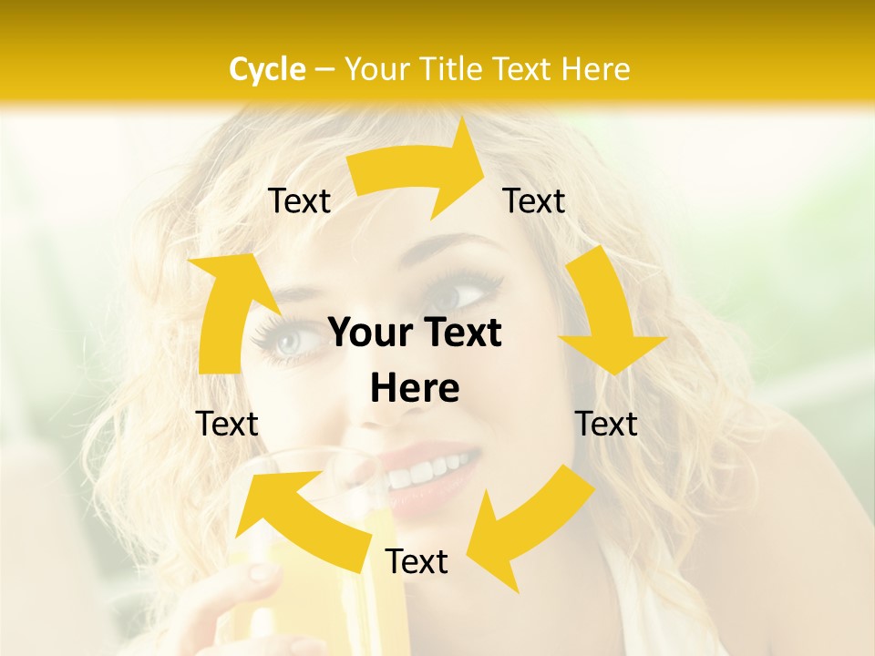 Successful Only Female Smiling PowerPoint Template