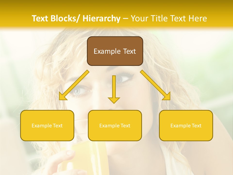 Successful Only Female Smiling PowerPoint Template