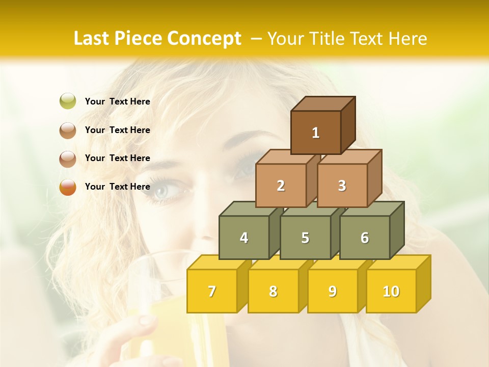 Successful Only Female Smiling PowerPoint Template