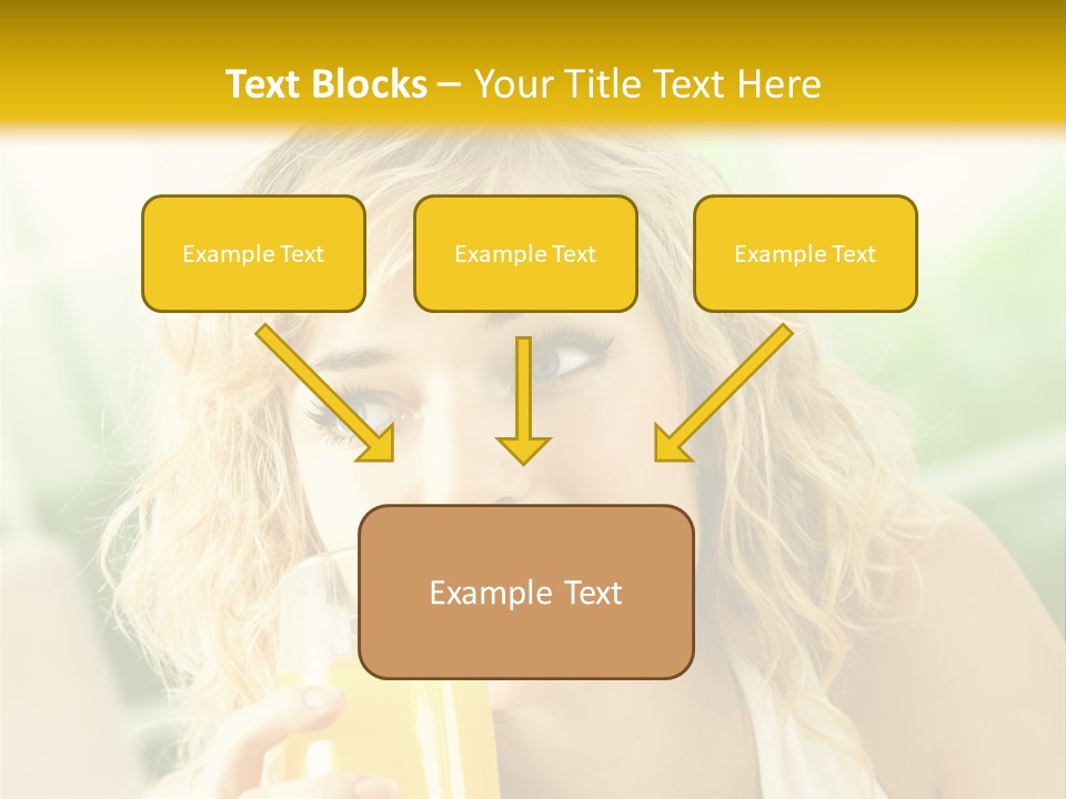 Successful Only Female Smiling PowerPoint Template
