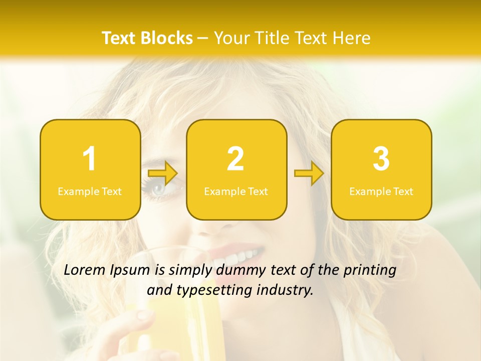 Successful Only Female Smiling PowerPoint Template