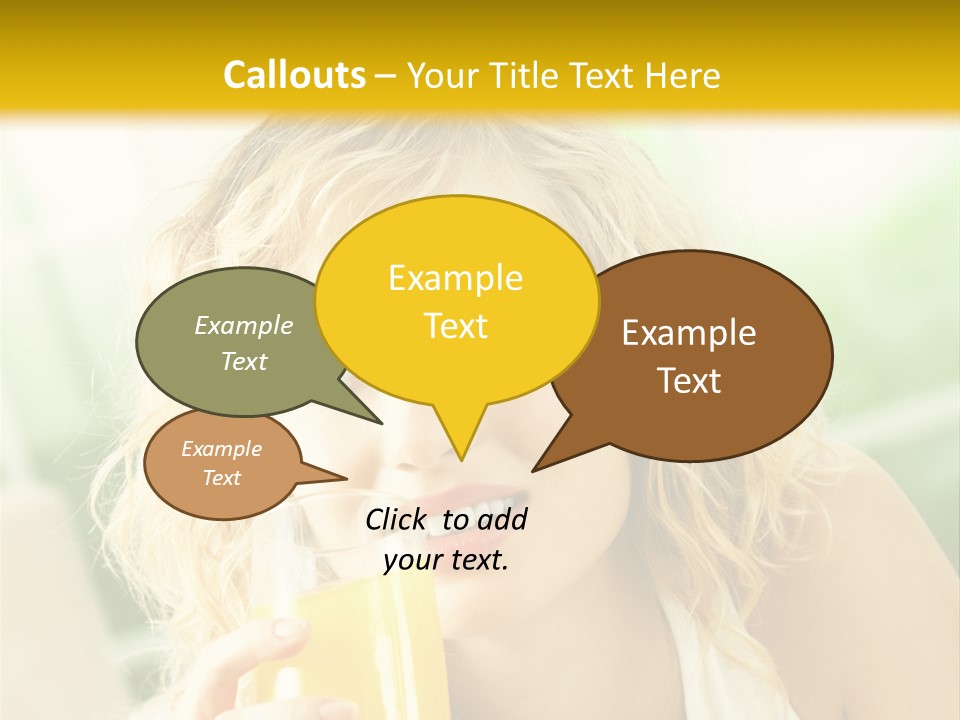 Successful Only Female Smiling PowerPoint Template