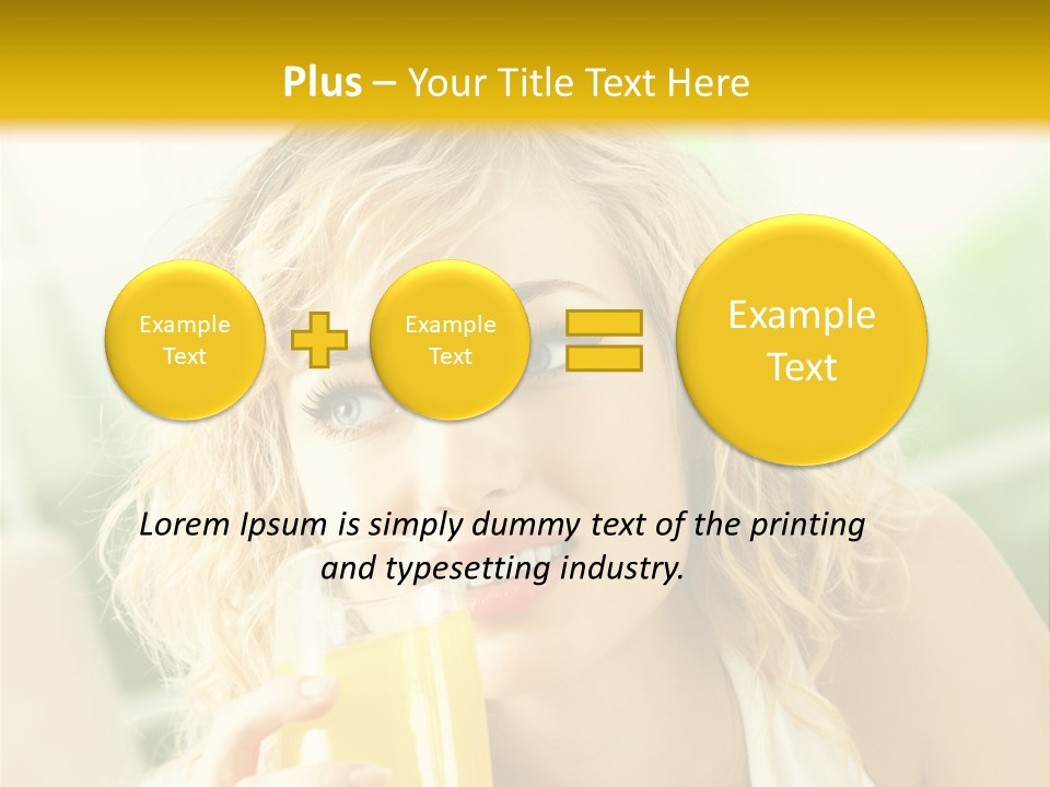 Successful Only Female Smiling PowerPoint Template