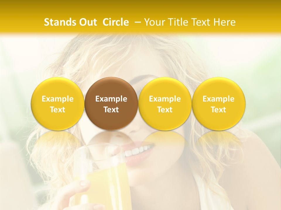 Successful Only Female Smiling PowerPoint Template