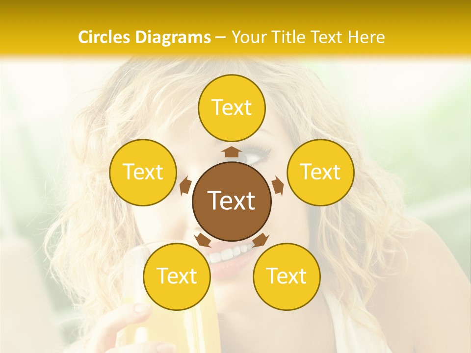 Successful Only Female Smiling PowerPoint Template